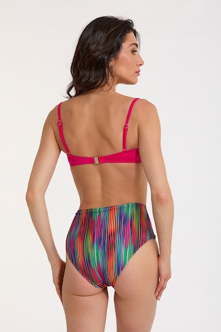 Argento Kadın Fuşya Çıkarılabilir İnce Kaplı Yüksek Bel Straplez Bikini Takımı Fuşya
