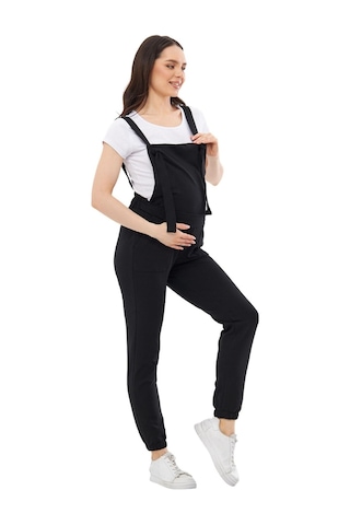 Luvmabelly Myra6400 Hamile Jogger Salopet-siyah