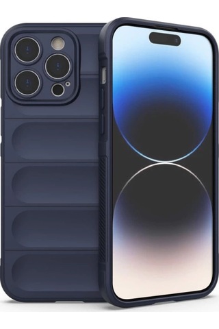 Mepa Apple, Uyumlu iPhone 15 Pro Max Kılıf Optimum Silikon - Lacivert Najmaddin standart