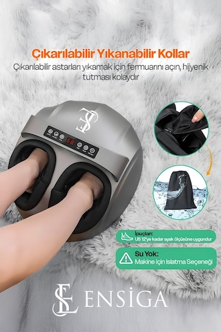 Uzaktan Kumandalı - Elektrikli Isı Ile Derin Yoğurmalı - Ayak Masaj Aleti Ve Yuvarlama Makinası Gri