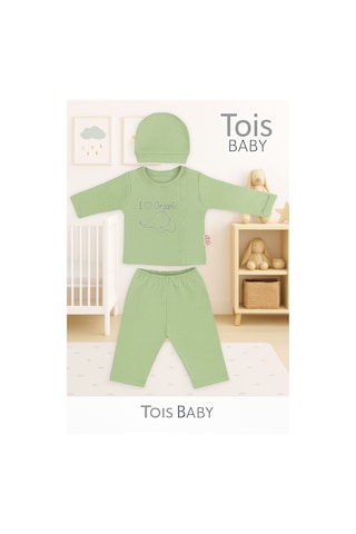Tois Baby Organik Hastahane Çıkışı Bebek Takımı 0-3 Ay Fıstık Yeşili Fıstık Yeşili