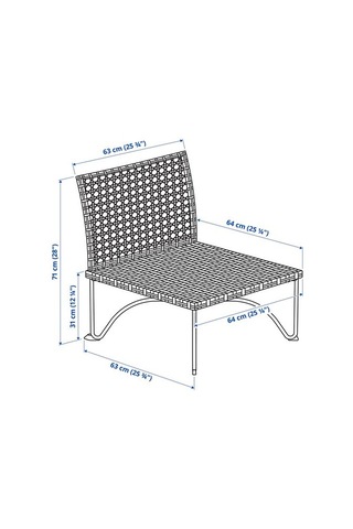 Ikea Jutholmen Tekli Bahçe Koltuğu, Koyu Gri, Oturma/sırt Mindersiz
