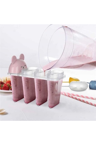 Büro Ev Ofis Buzdolabı İçin 4adet Sevimli Meybuz Dondurma Kalıp Seti Diğer