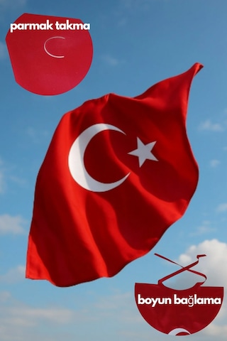 Türk Bayraklı Kırmızı Pelerin 23 Nisan 29 Ekim 10 Kasım 19 Mayıs Gösteri Kıyafetleri