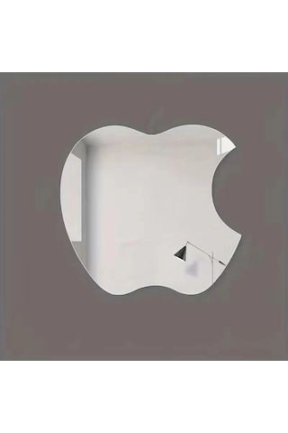 Durukar Apple Tasarım Kırılmayan Pleksi Duvar Aynası - 30x30 Cm Modern Dekoratif Ayna Çok Renkli