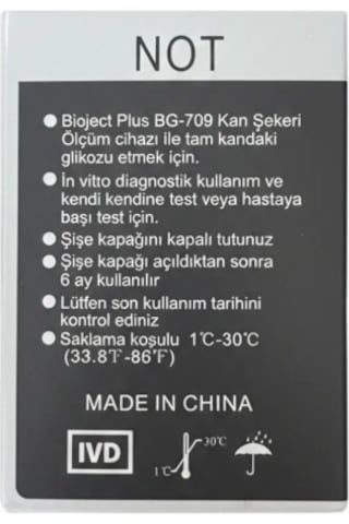 Bioject Şeker Ölçüm Stribi 50 Adet 1 Kutu