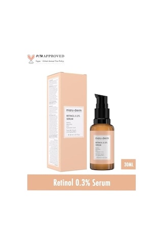Maruderm Retinol%0.3 Su Bazlı Cilt Yenileyici Bakım Serumu Bakuchiol, Q10 & Yeşil Çay İle İnce Çizgi Karşıtı, Aydınlatıcı Yüz Serumu, 30 Ml