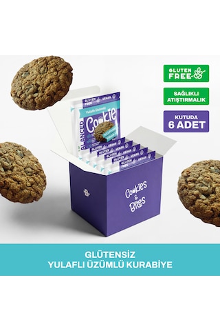 Glütensiz Yulaflı Üzümlü Proteinli Cookie 50 Gr X 6 Adet Glütensiz Yulaflı Üzümlü Proteinli Cookie 50 Gr X 6 Adet