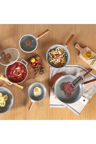 Neoflam Fika Alüminyum Döküm Wok Tava Gri 26 x 7 CM