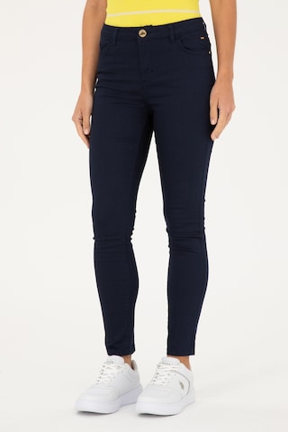 U.S. Polo Assn. Kadın Lacivert Toothpick Fit Kanvas Pantolon 50281692-VR033