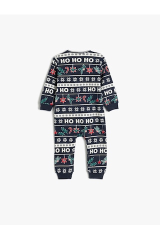 Koton Yılbaşı Temalı Baskılı Tulum Pamuklu Lacivert Desenli 5wmb10416tk Lacivert