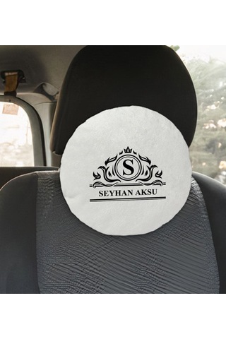 Bk Gift Kişiye Özel İsimli Yuvarlak Araç Koltuk Yastığı-12