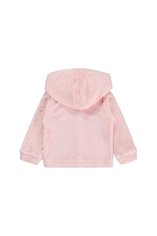 Bebbek Kapşonlu Çıtçıtlı 2-5 Yaş Hırka - Pembe Pudra Pembe