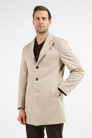 İmza Koyu Bej Mono Yaka Esnek Slim Fit Classic Kaşe Palto 1005255101 Koyu Bej