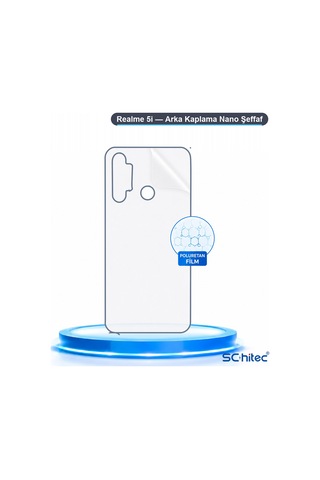 Schitec Realme 5i Uyumlu Arka Yüzey Hidrojel Koruyucu Film