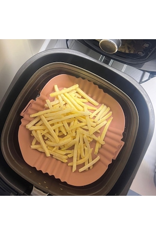 Renkli Isıya Dayanıklı Yıkanılabilir Silikon Fırın Ve Airfryer Kare Model Pişirme Matı 20 Cm 4741