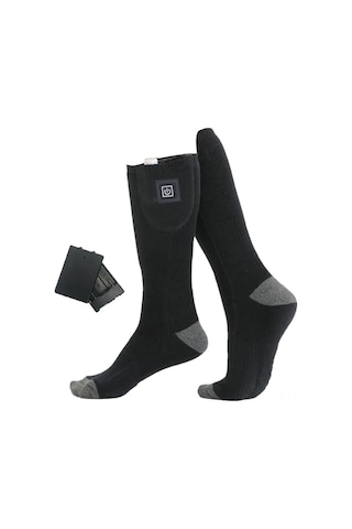 Vkemall Usb Şarjlı Isıtmalı Çorap - 3 Seviyeli Sıcaklık Ayarlı, Kışın Ayaklarınızı Sıcak Tutar 112 Karakter Siyah