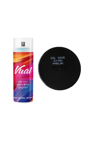 Permolit Vual Akrilik Sprey Boya Siyah Parlak 400 Ml - Ral9005 Siyah