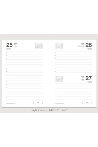 2026 Ajanda Ekonomik Cilt Bezli Çizgili Günlük Ajanda 14cm X 20cm Siyah Renk Gönderilecektir Siyah