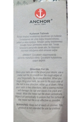 Anchor El ve Ayak İçin Tırnak Törpüsü