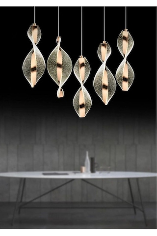 Nuvola Model 5"li Gold 3 Renk Modu Yemek Masası Oturma Çocuk Yatak Odası Modern Ledli Avize Gold
