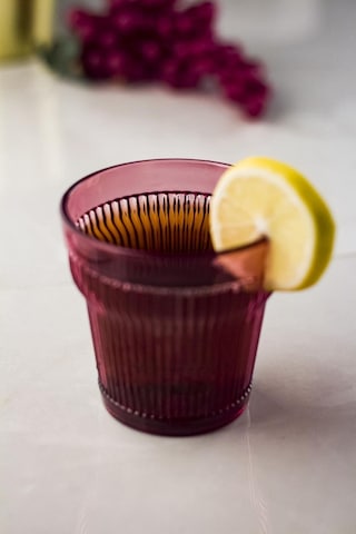 Akrilik Mürdüm 6'lı Kısa Bardak & Su Meşrubat Kahve Yanı Bardağı 300 Ml Cam Değildir Stantart