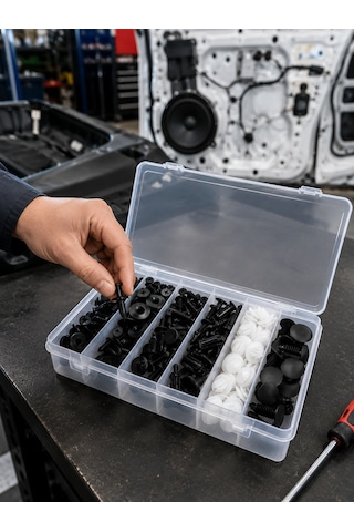 Araç Kapı Döşemesi Ve Tampon Klipsi Seti Universal Plastik Sabitleme Klipsi 100 Parça 12v