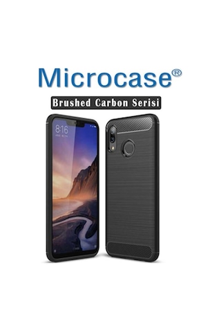 Microcase Xiaomi Mi Max 3 Brushed Carbon Fiber Silikon Kilif+Cam 281156992 - Seçenek / Cam Koruma-Cam Istiyorum