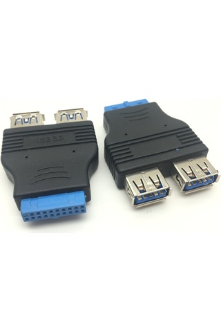 Generic 2 Port Usb 3.0 A Dişi Bağlantı Noktası Hub Anakart 20 Pin Başlık Adaptörü Dönüştürücü Konnektör