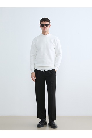 Lcw Vision Beyaz Bisiklet Yaka Erkek Sweatshirt