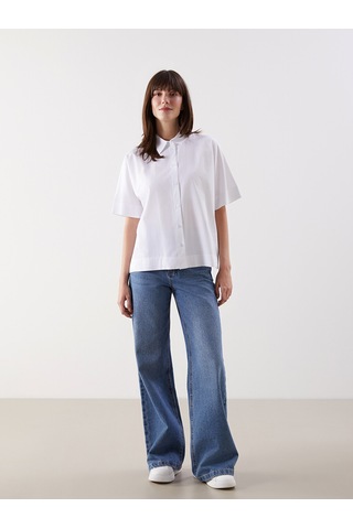 Lcw Comfort Beyaz Oversize Poplin Kadın Gömlek