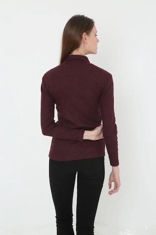 Kadın Tam Boğazlı Fitilli Likrali Koşkorse Badi - Bordo