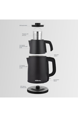 Miletto MT20S 1.7 L Gizli Rezistanslı Otomatik Çay Makinesi