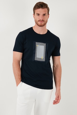 Buratti Pamuklu Slim Fit Bisiklet Yaka Erkek T Shirt 646R7930 Lacivert