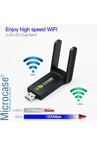 Dual Band Ax1800 Wifi 6 3.0 Kablosuz Usb Wifi Adaptörü Al4124