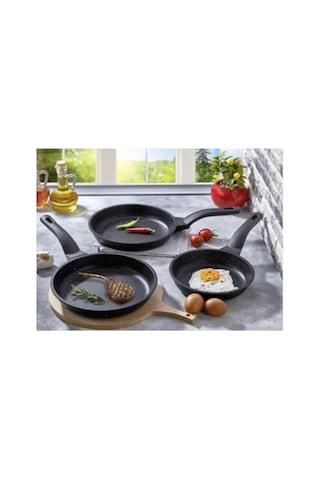 Ayrex 3'lü Döküm Granit Tava Seti Dayanıklı Yanmaz Yapışmaz İç Haznesi 20 Cm 24 Cm 28 Cm Diğer