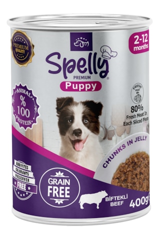 Spelly Yavru Biftekli Köpek Maması Konserve 12 x 400 G