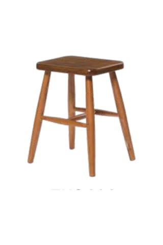 Tabure Zus286 Klasik Model Ahşap Kayın İskelet Ceviz Boya Kare Oturum Cafe Vintage Tarz El Yapım