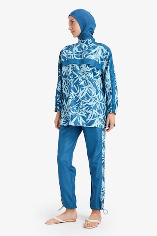 DeFacto Regular Fit Su İtici 3'lü Desenli Burkini Tesettür Mayo Takım E7996AX25HSBE376
