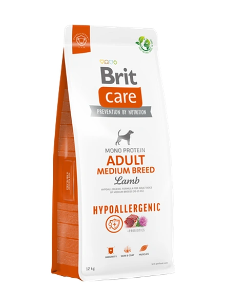 Brit Care Orta Irk Yetişkin Köpekler İçin, Tek Proteinli, Hipoalerjenik, Kuzu Etli Kuru Mama 12 Kg