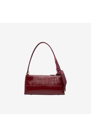 Kroko Bordo Omuz Çantası Kadın Sısley Sly 482 Sisley