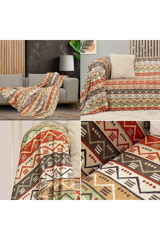 Latuda Concept SoftMicro Etnik Desenli Boho Koltuk Örtüsü 130 x 180 CM