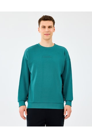 Skechers M Essential Crewneck Sweatshirt Erkek Petrol Sweatshirt S2610015-0730 Mavi
