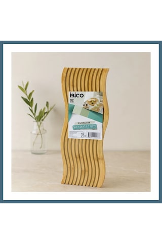 Agc Uygun Sepet Bambu Servis Sunum Tahtası 17x39x1.5 Cm Çift Yüzlü Dalgalı/kanallı Agc Çok Renkli