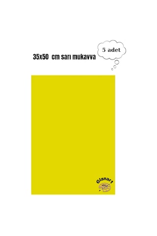 35x50 Cm Sarı Renk Mukavva Kartonu 5 Adet