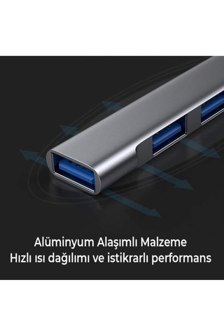 Type-c Hub 4 Portlu Çoklu Adaptör