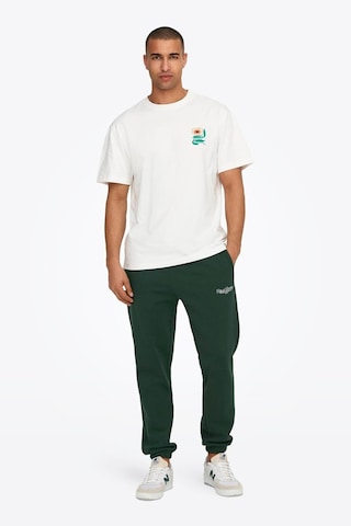 Only & Sons Onsriley Pamuklu Lastikli Paça Sweat Pants Yeşil Eşofman Altı - 22030142 Yeşil
