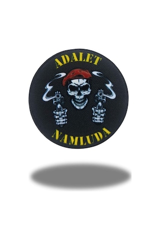 Single Sword Adalet Namluda Kuru Kafalı Kabartmalı Plastik Cırtlı Arma Patch 9.5 Cm Diğer