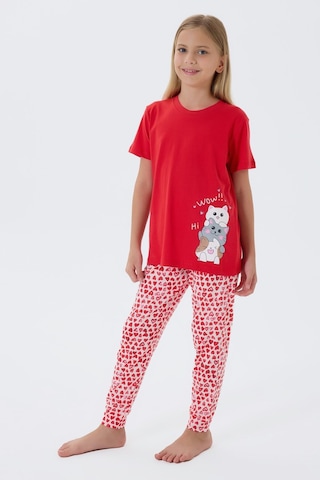 Arnetta Kız Çocuk Kırmızı Pijama Takım Kırmızı
