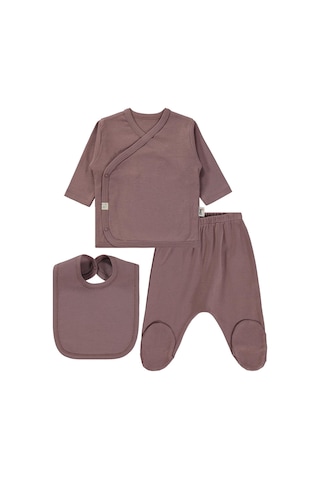 Civil Baby 3'lü Basic Zıbın Takımları - Kahve